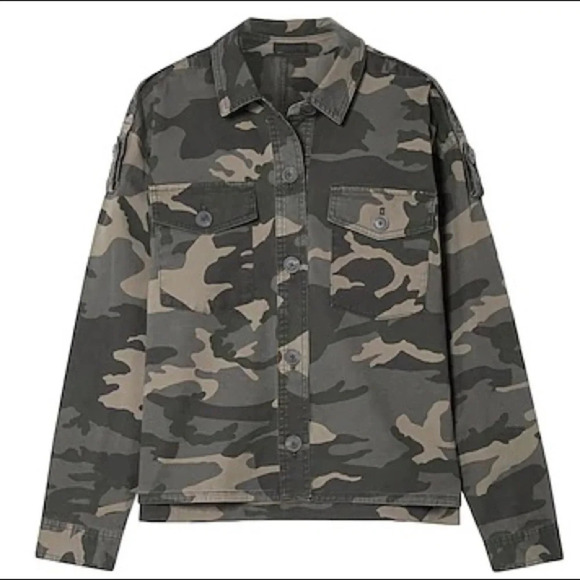ATM Anthony Thomas Melillo Jackets & Blazers - NWOT ATM Military Camo Jacket Khaki Cotton Minimalist Casual Women’s Large